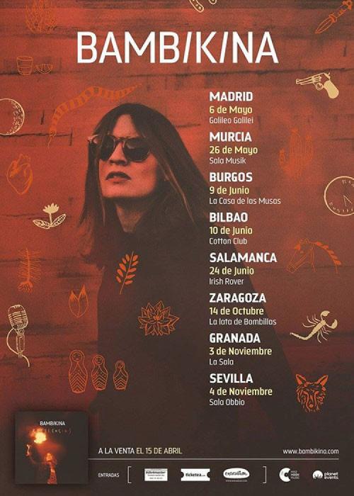 Cartel de Concierto de Bambikina en Zaragoza