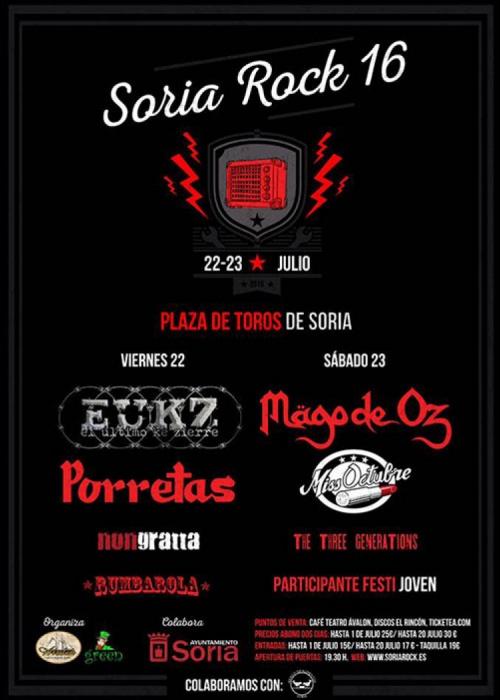 Cartel de Festival Soria Rock 2016
