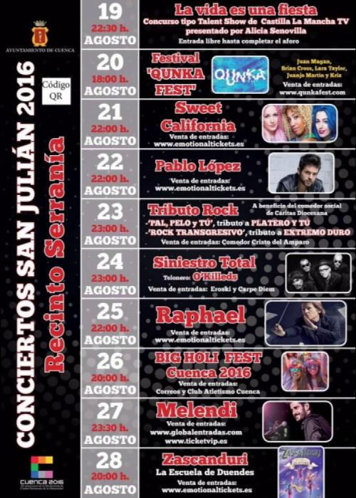 Cartel de Concierto de Sweet California en Cuenca