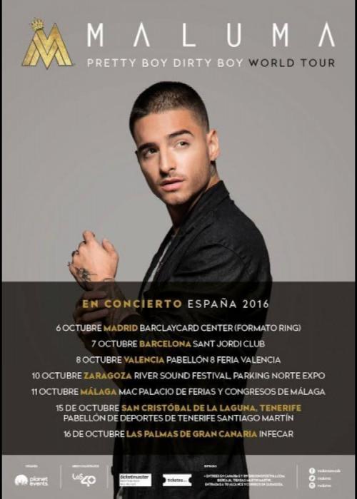 Cartel de Concierto de Maluma en Zaragoza
