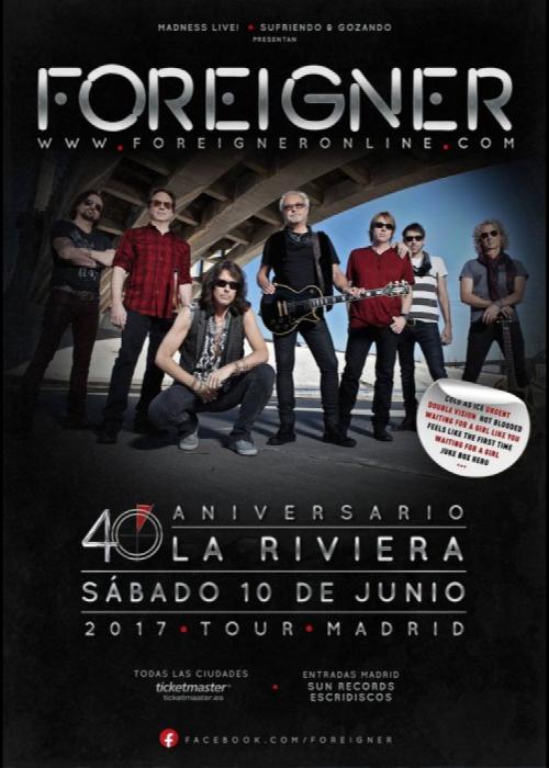 Cartel de Concierto de Foreigner en Madrid