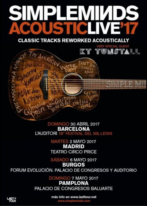 Cartel de Concierto de Simple Minds en Barcelona