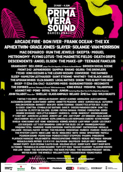 Cartel de Primavera Sound 2017
