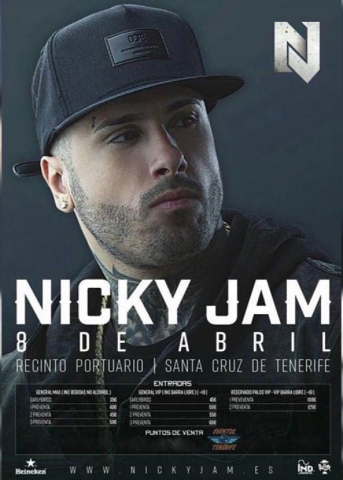 Cartel de Concierto de Nicky Jam en Santa Cruz de Tenerife