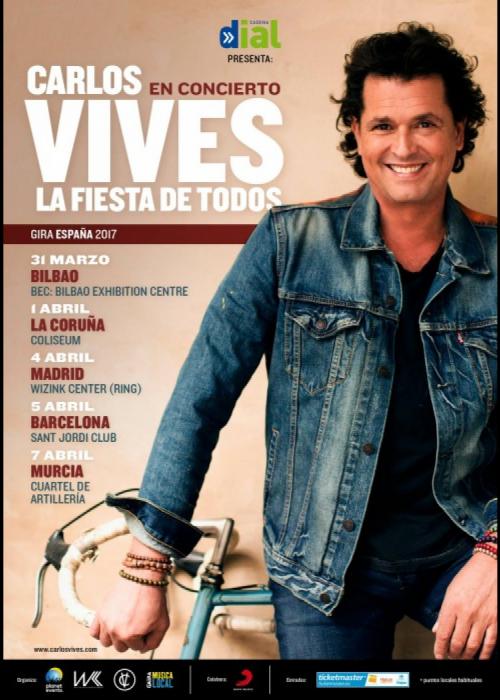 Cartel de Concierto de Carlos Vives en Barcelona