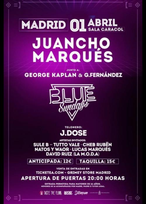 Cartel de Concierto de Juancho Marqués en Madrid
