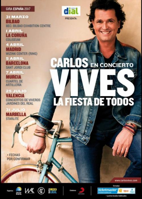 Cartel de Concierto de Carlos Vives en Valencia