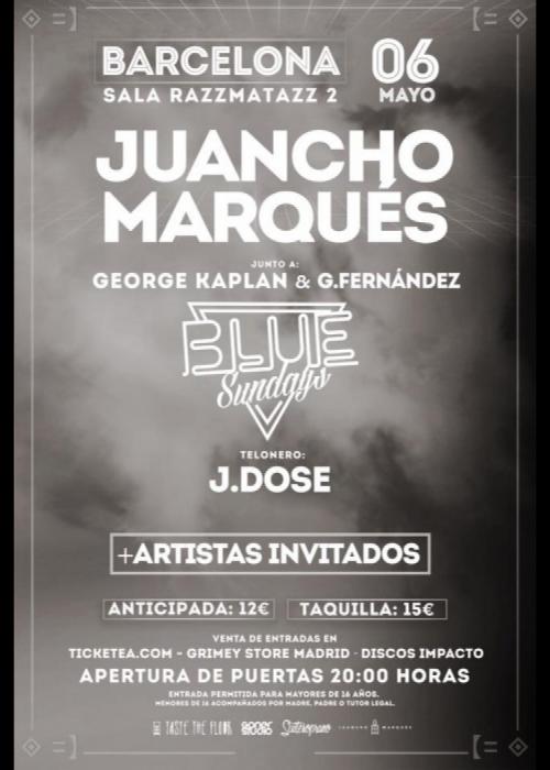 Cartel de Concierto de Juancho Marqués en Barcelona