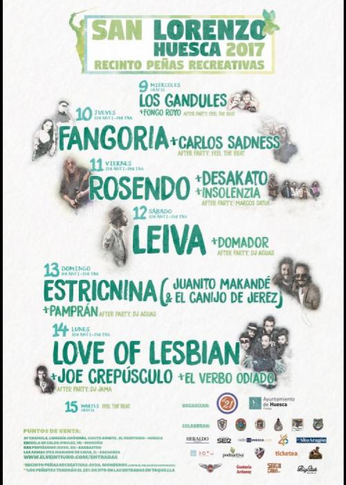 Cartel de Concierto de Leiva en Huesca