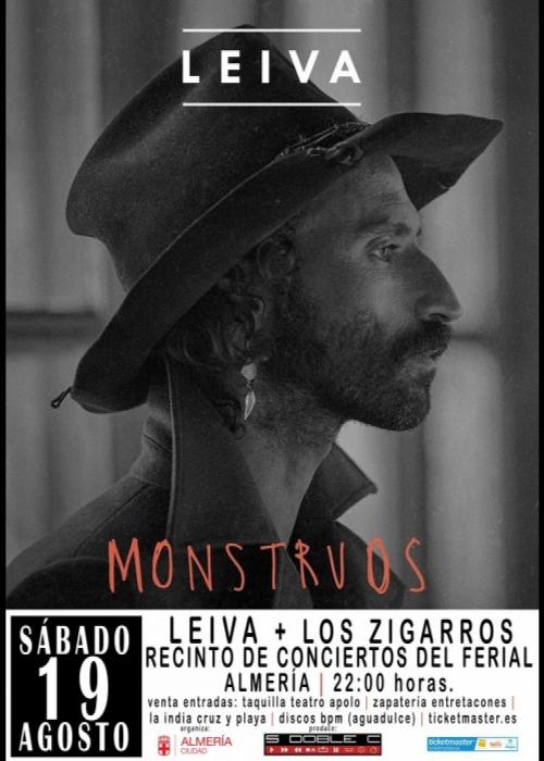 Cartel de Concierto de Leiva + Los Zigarros en Almería