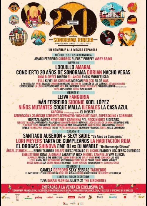 Cartel de Sonorama Ribera 2017