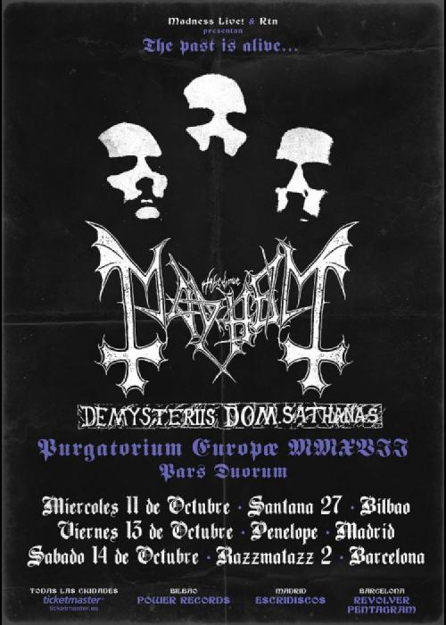 Cartel de Concierto de Mayhem en Barcelona