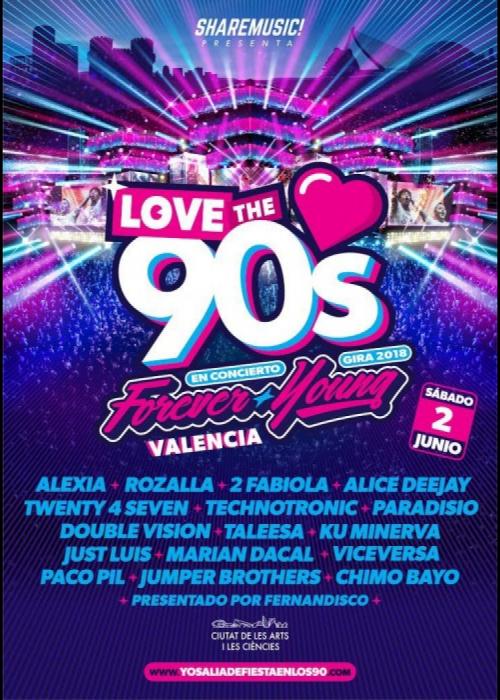 Cartel de Love The 90s en Valencia