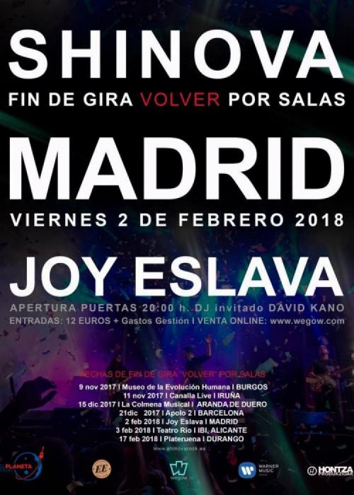 Cartel de Concierto de Shinova en Madrid
