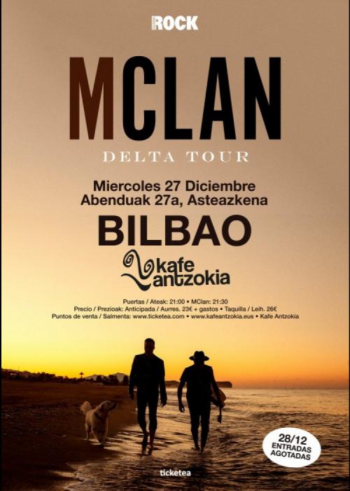 Cartel de Concierto de M Clan en Bilbao