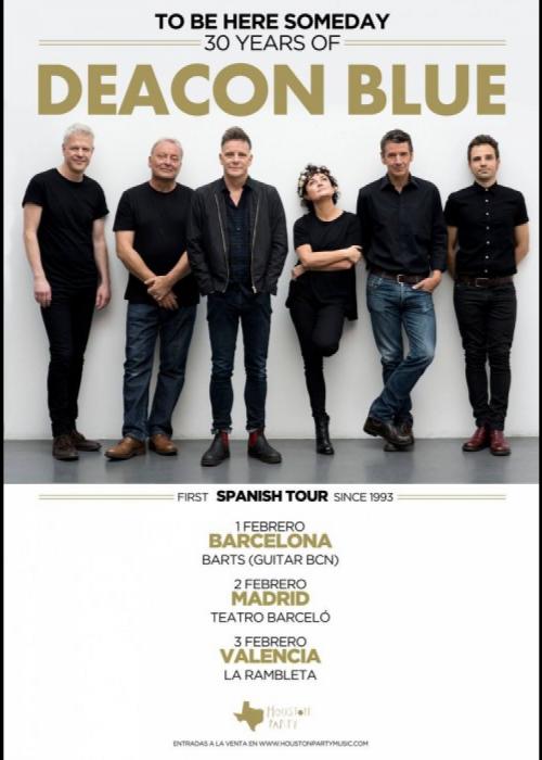 Cartel de Concierto de Deacon Blue en Barcelona