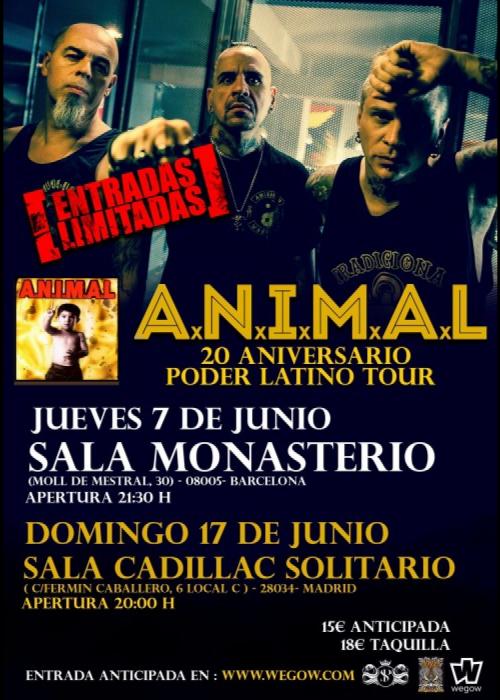 Cartel de Concierto de A.N.I.M.A.L. en Madrid