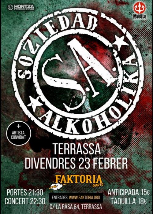 Cartel de Concierto de Soziedad Alkoholika en Terrassa