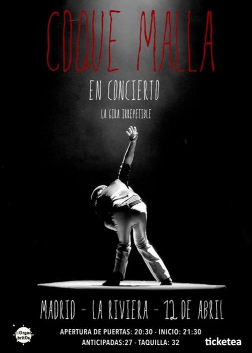 Cartel de Concierto de Coque Malla en Madrid