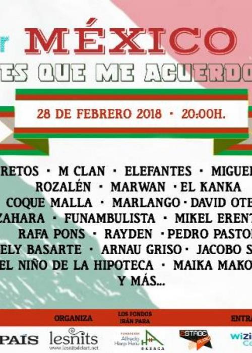 Cartel de Mexico. Es que me acuerdo. Concierto solidario.