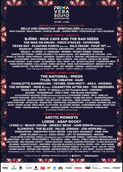 Cartel de Primavera Sound 2018