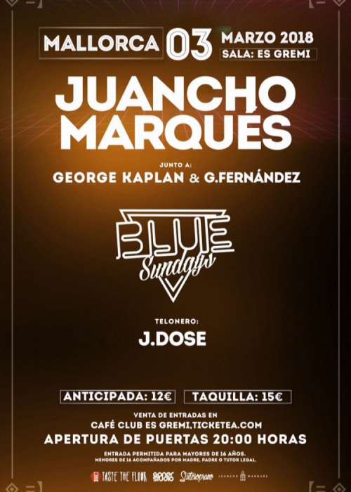 Cartel de Concierto de Juancho Marqués en Palma de Mallorca