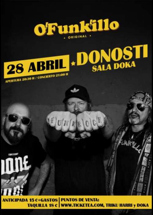 Cartel de Concierto de O'funk'illo en Donostia-San Sebastián