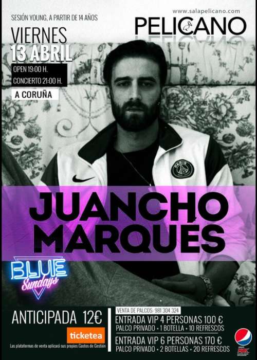 Cartel de Concierto de Juancho Marqués en A Coruña