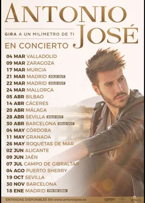 Cartel de Concierto de Antonio José en Barcelona