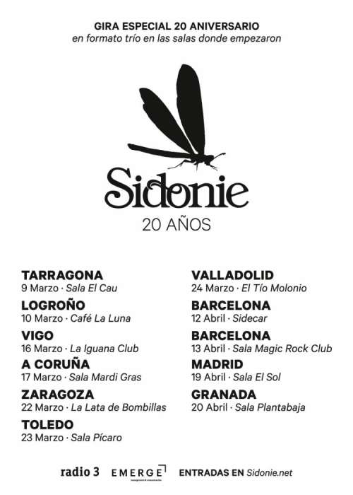 Cartel de Concierto de Sidonie en Madrid