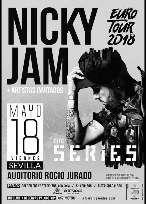 Cartel de Concierto de Nicky Jam en Sevilla