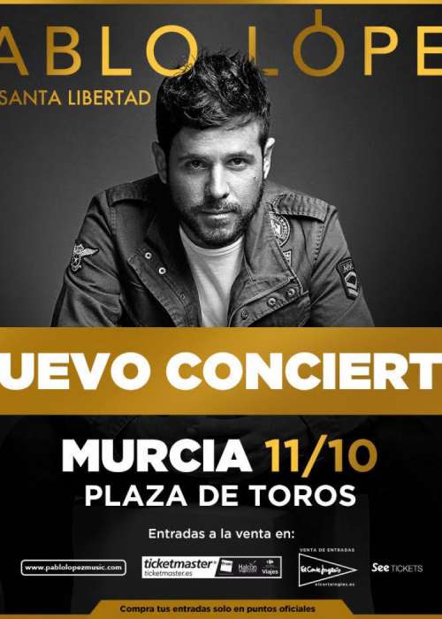 Cartel de Concierto de Pablo López en Murcia
