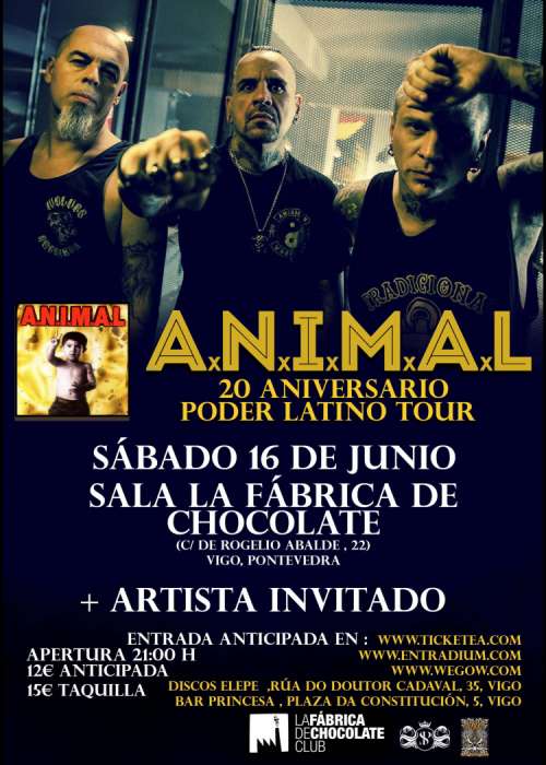 Cartel de Concierto de A.N.I.M.A.L. en Vigo