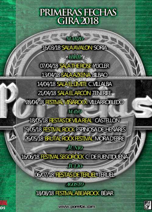 Cartel de Concierto de Porretas en Teruel