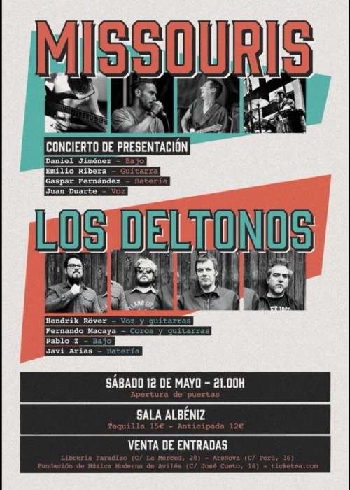 Cartel de Concierto de Los Deltonos en Gijón