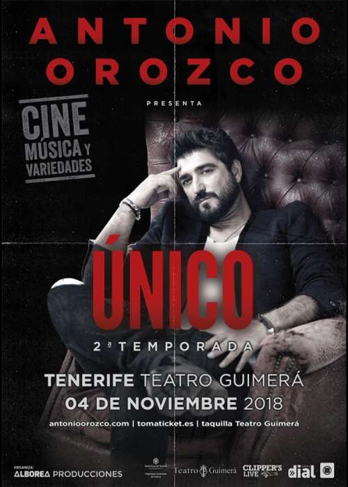 Cartel de Concierto de Antonio Orozco en Santa Cruz de Tenerife