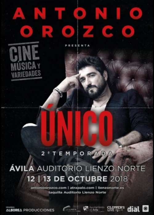 Cartel de Concierto de Antonio Orozco en Ávila