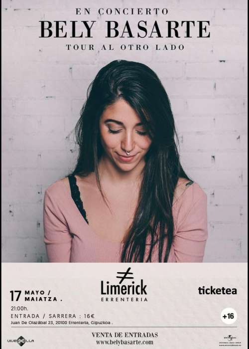 Cartel de Concierto de Bely Basarte en San Sebastian