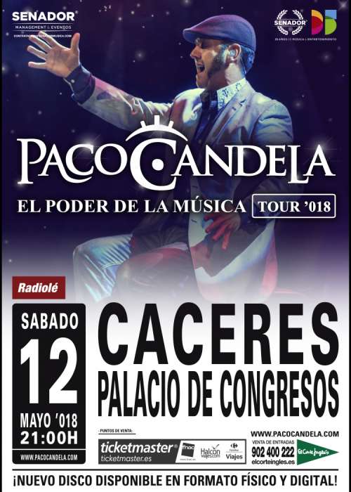 Cartel de Concierto de Paco Candela en Cáceres