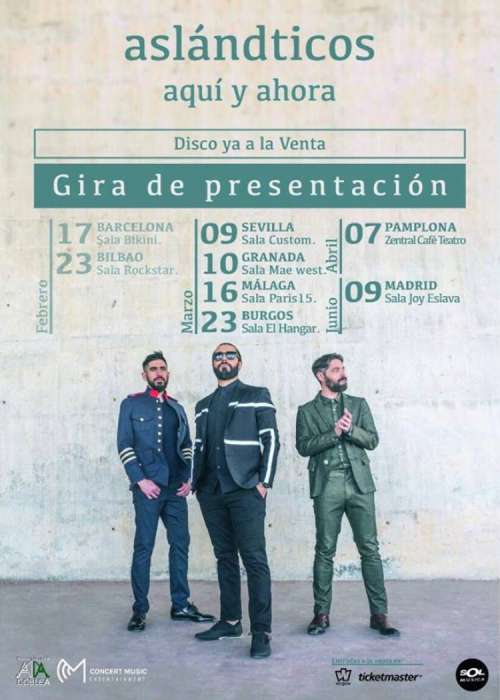 Cartel de Concierto de Los Aslándticos en Madrid