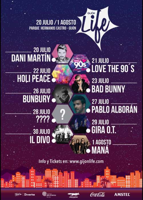 Cartel de Concierto de Maná en Gijón