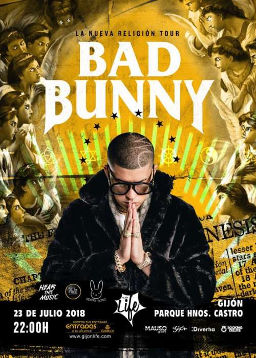 Cartel de Concierto de Bad Bunny en Gijón