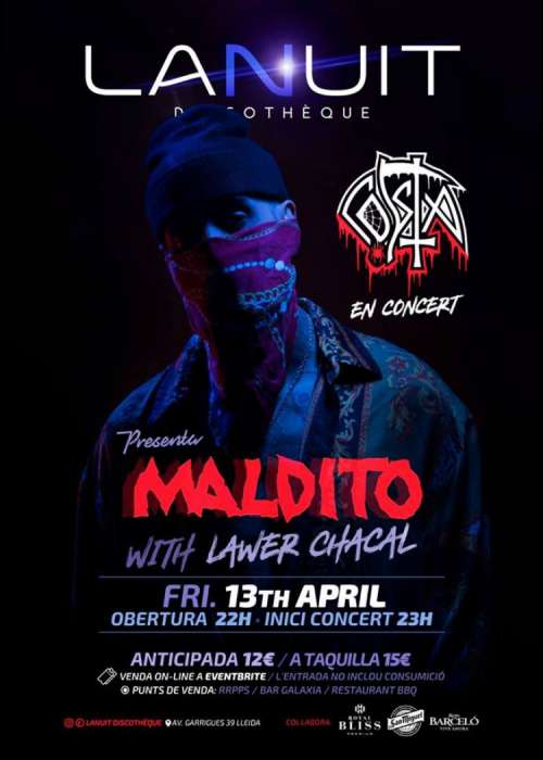 Cartel de Concierto de Costa en Lleida