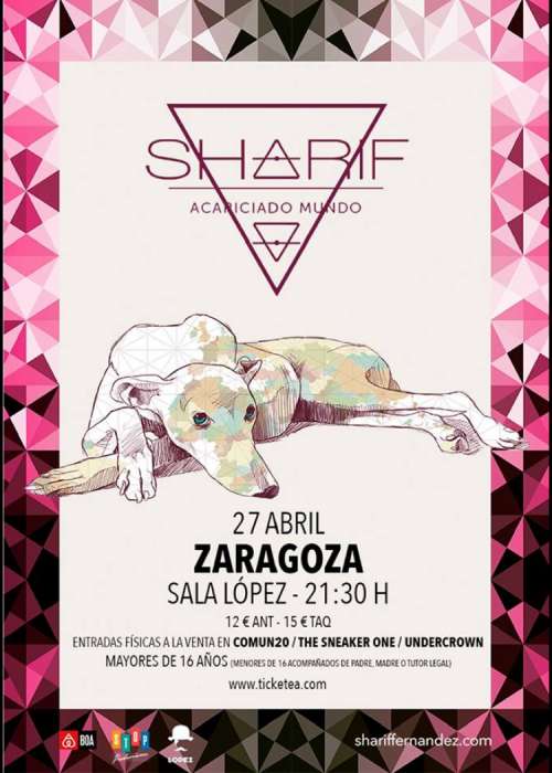 Cartel de Concierto de Sharif en Zaragoza