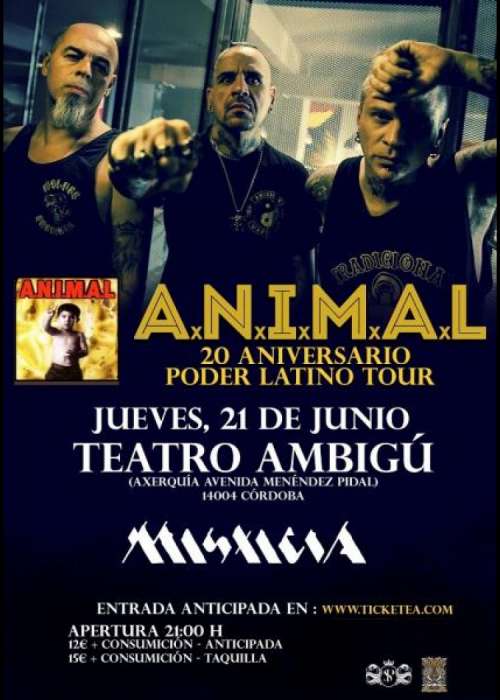 Cartel de Concierto de A.N.I.M.A.L. en Córdoba