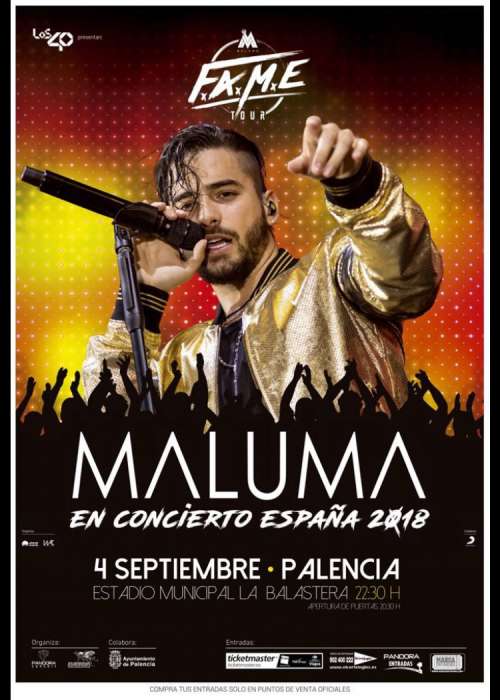 Cartel de Concierto de Maluma en Palencia