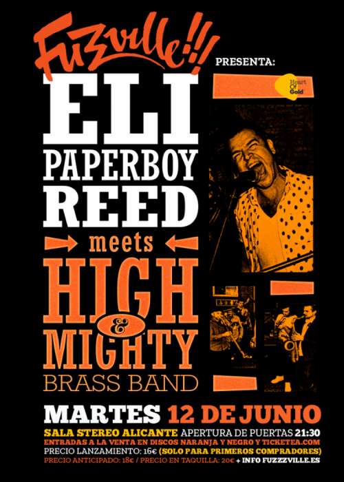 Cartel de Concierto de Eli Paperboy Reed en Alicante