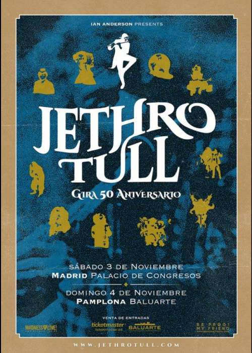 Cartel de Concierto de Jethro Tull en Barcelona