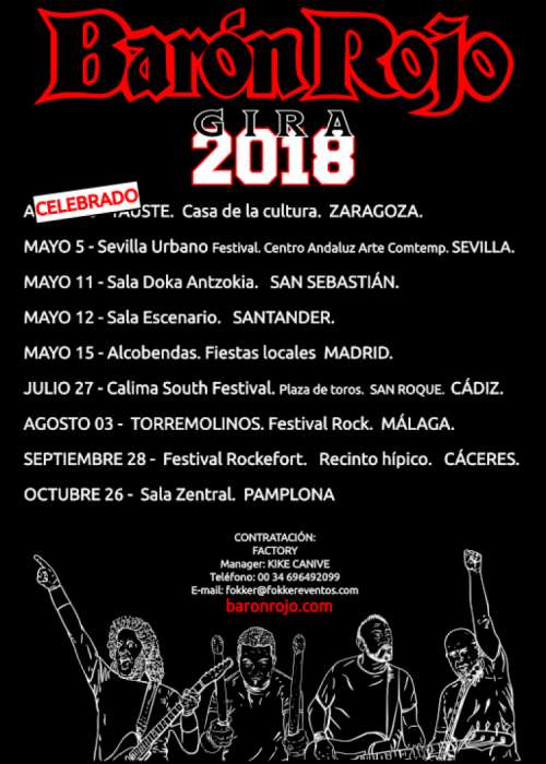 Cartel de Concierto de Barón Rojo en Pamplona/Iruña