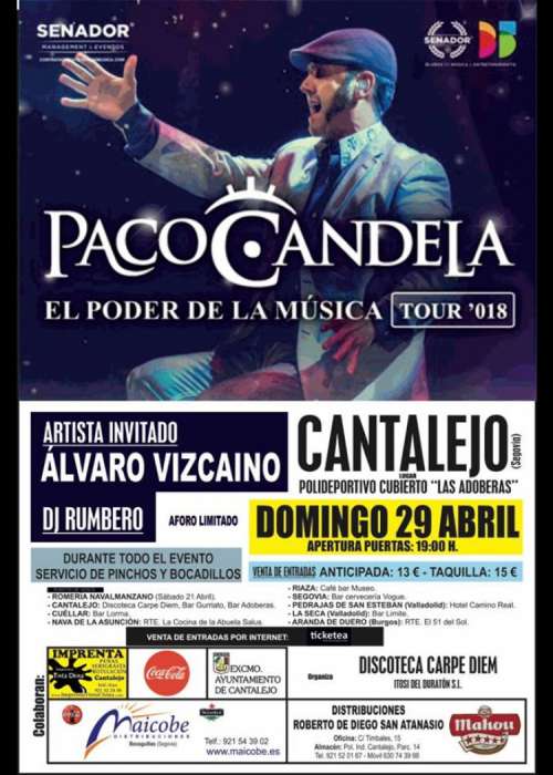 Cartel de Concierto de Paco Candela en Cantalejo